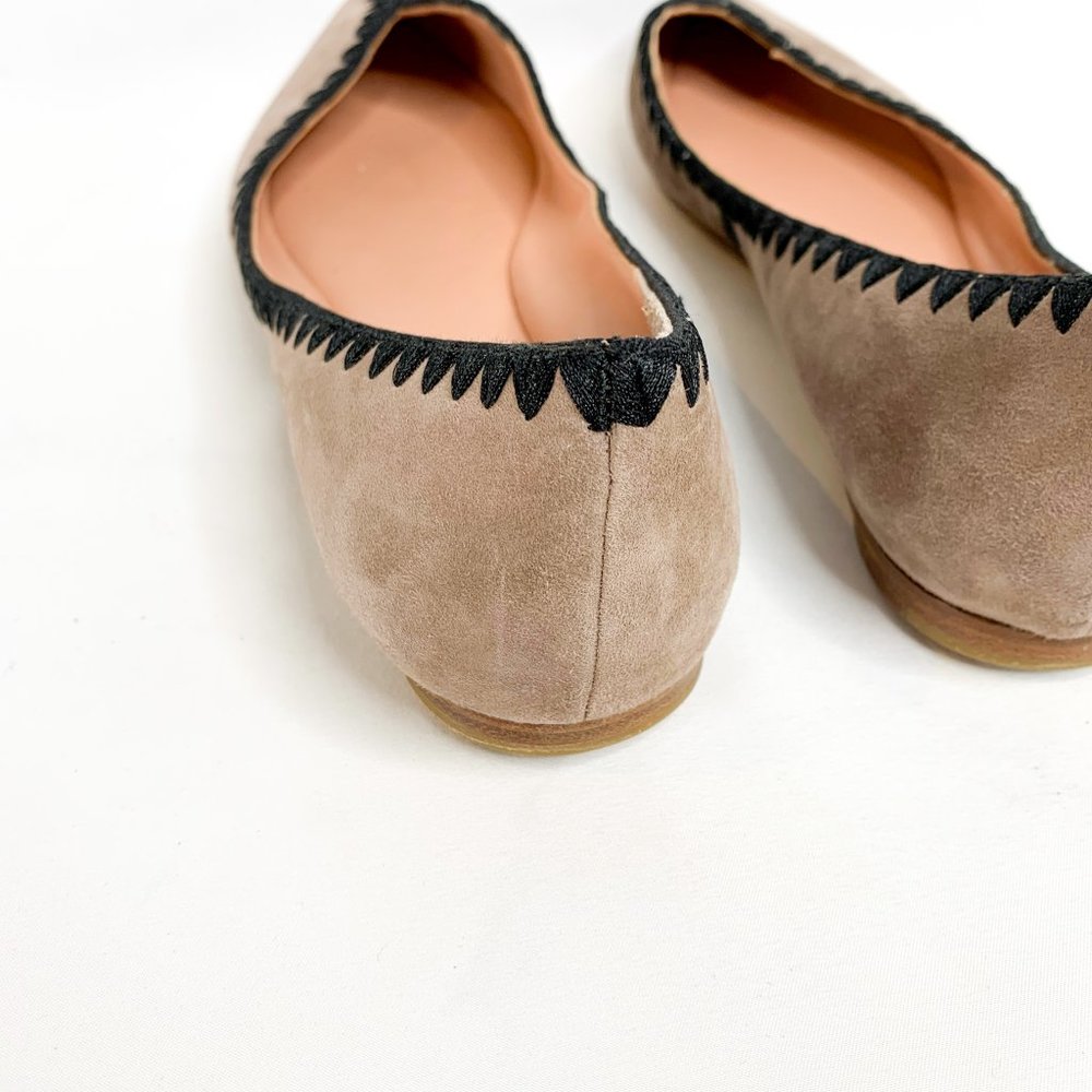 SIGERSON MORRISON Suede Stitched Pointed Flats - Picture 7 of 8